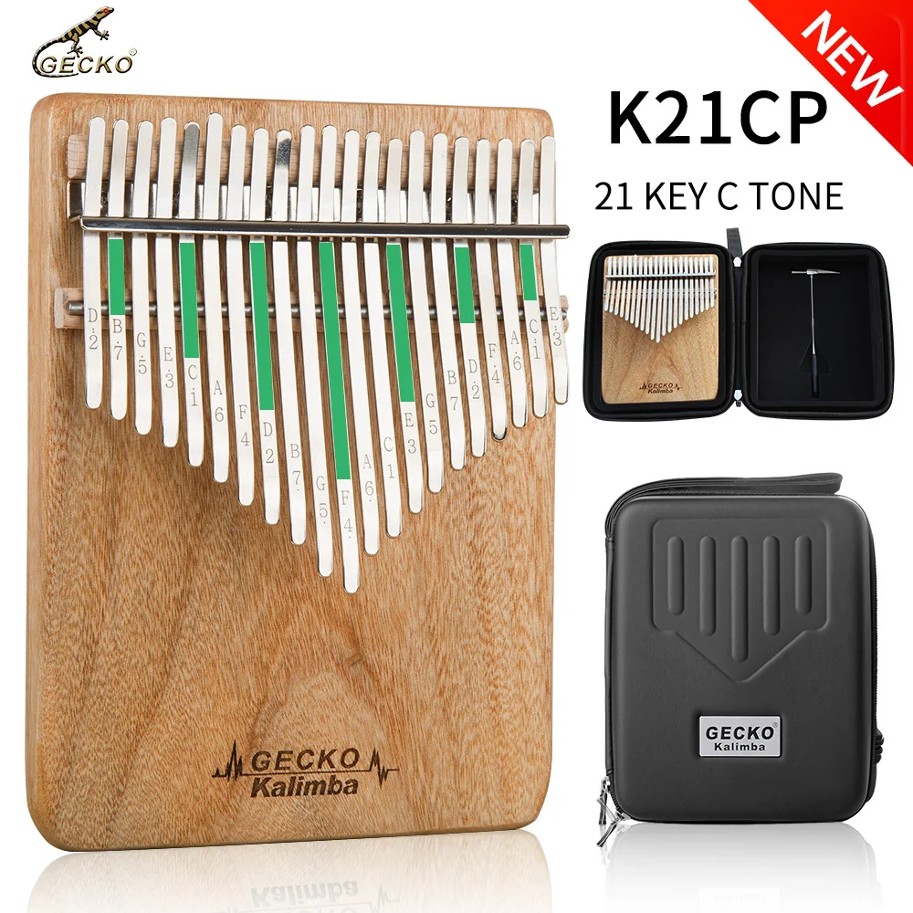 

GECKO-Camphor Wood thumb Piano, African Finger Piano, Musical Instrument, 21-Key Kalimba, K21CP, Official Shop