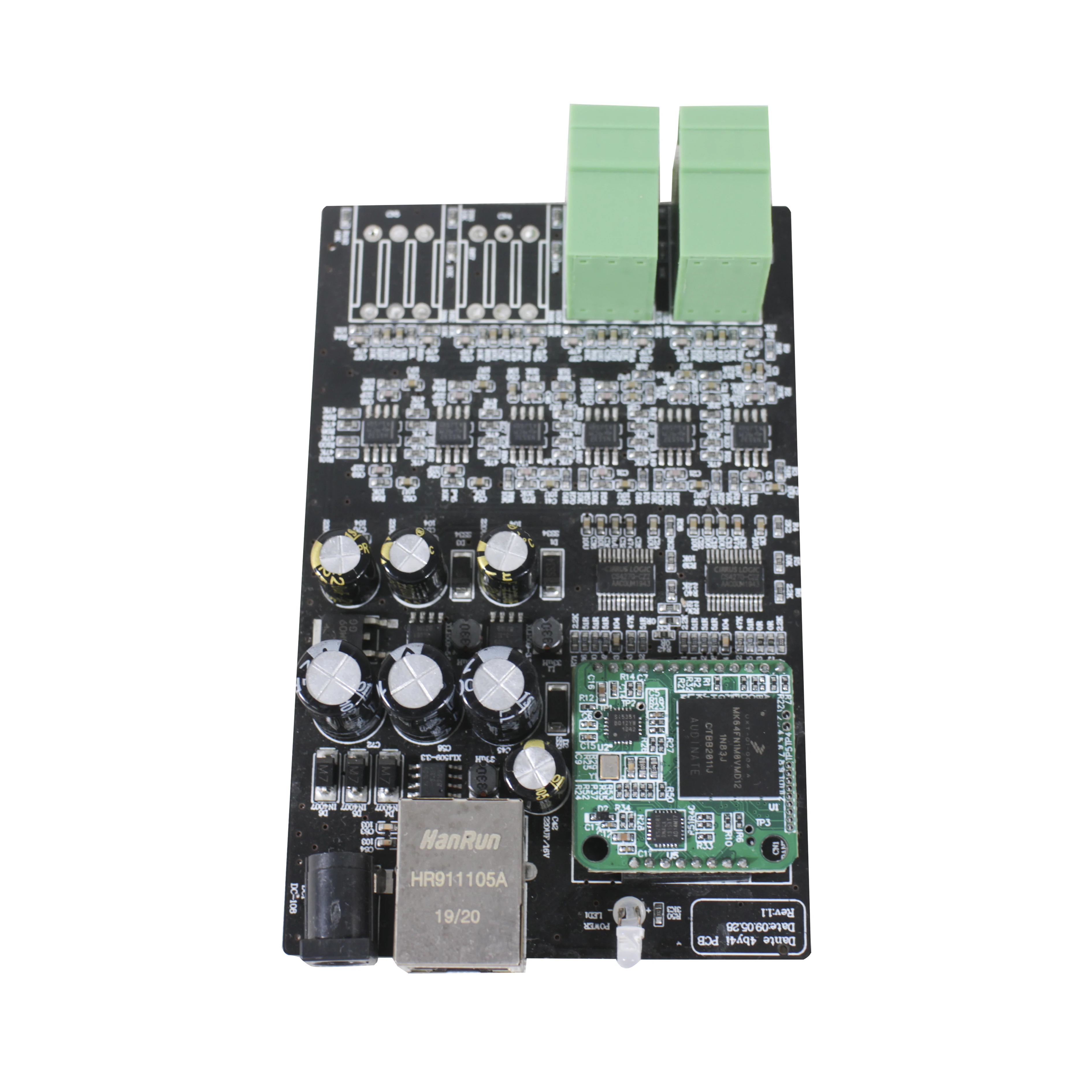 Professionelle Dante Audio IP Netzwerk PCB 2 In 2 Out Dante Transmitter Konverter Leiterplatte, Unterstützung 12VDC Power