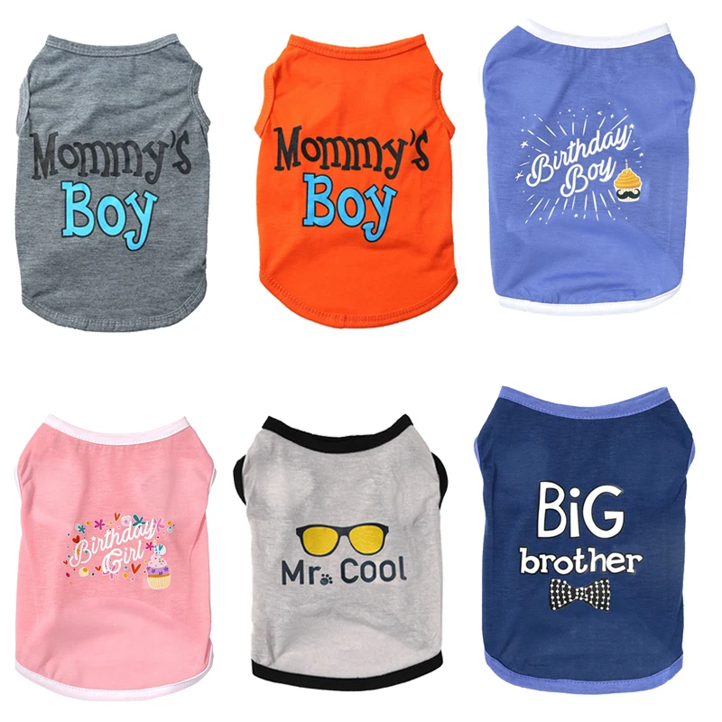 Pet Dog Vest Letter Printed T shirt Dog Summer Clothes Puppy French Bulldog Pug Apparel Costumes for Pet Medium Dogs Clothing