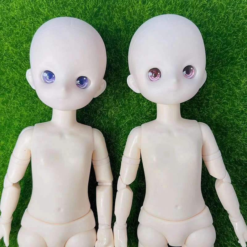 DIY 30cm Doll Two-dimensional Doll Anime Face Purple/pink Eyes Makeup Doll 22-joint Moveable Body Beautiful Girl Toy Gift