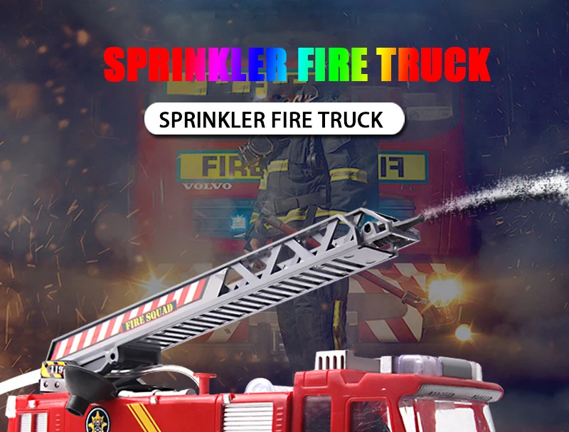 Spray Water Gun Toy Truck Firetruck Fireman Sam Fire Truck/Engine Vehicle Car Music Light Educational  Boy Kids Toys Gifts