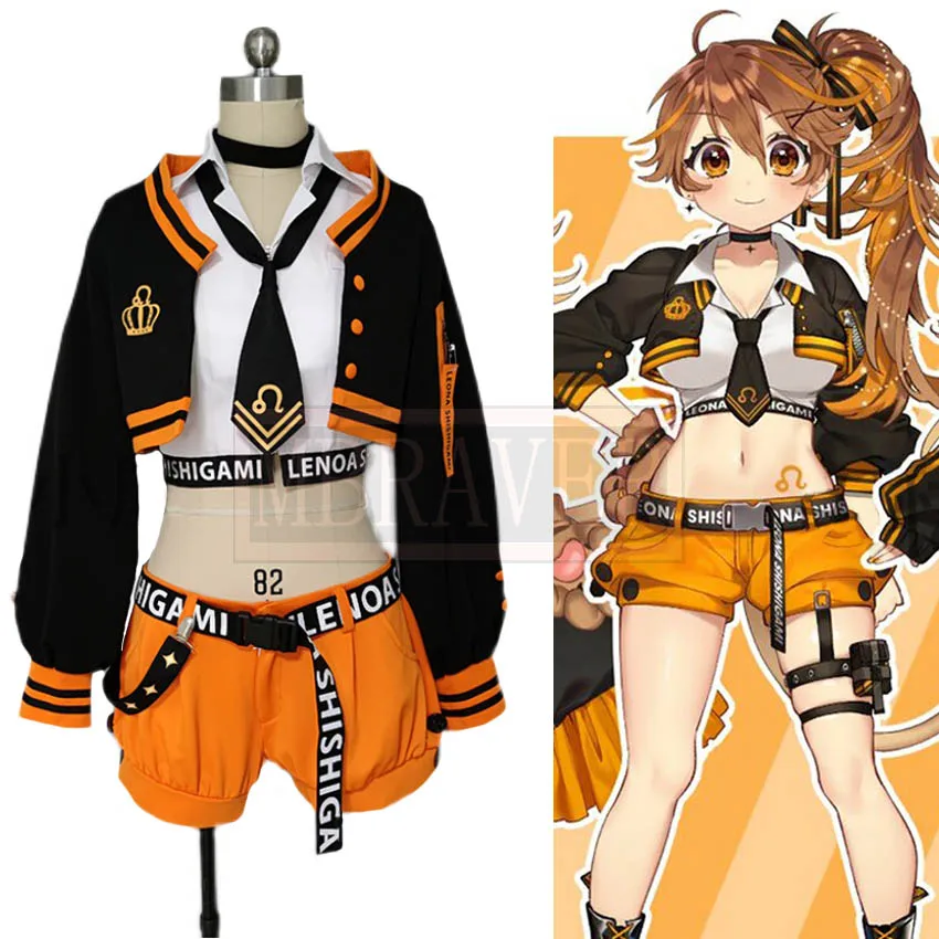 

Anime VTuber Hololive Leona Shishigami Sport Uniform Daily Dress Suit Any Size Cosplay Costume Halloween Custom Made Any Sizes