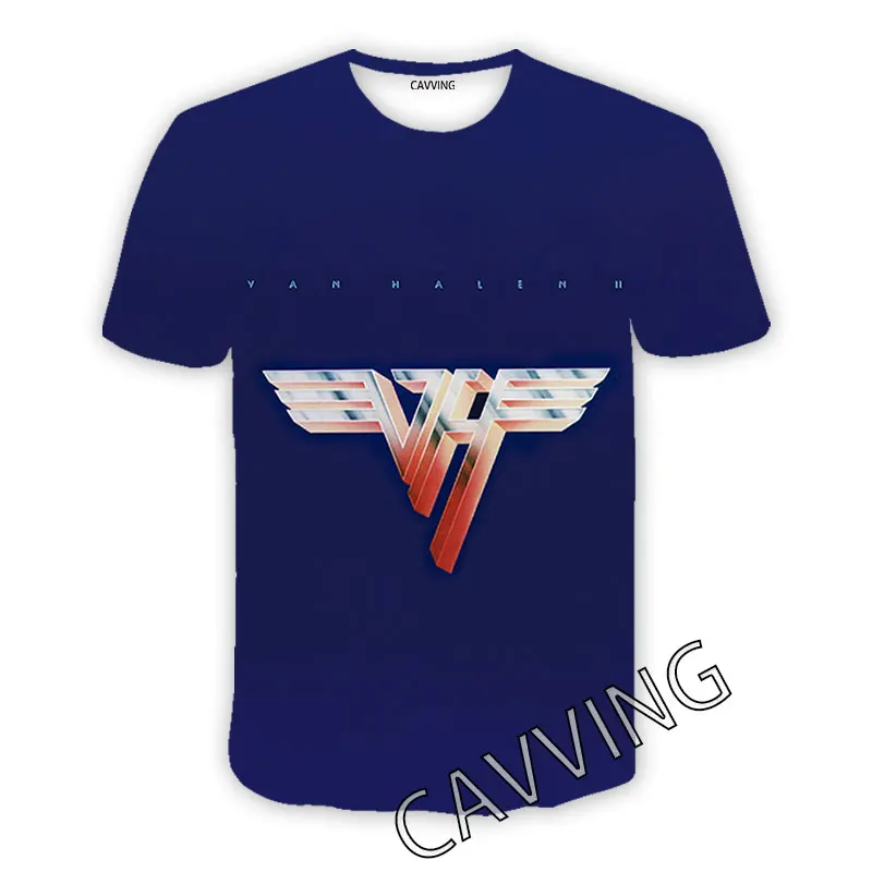 CAVVING 3D Printed Van Halen Band Casual T-shirts Hip Hop T Shirts Harajuku Styles Tops Clothing for Men/women