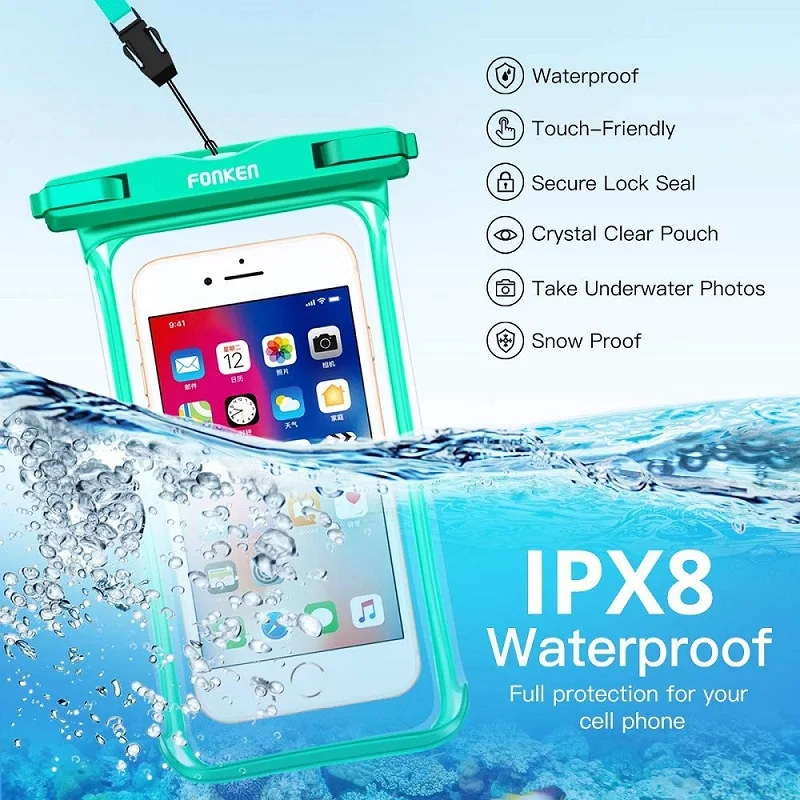 FONKEN Waterproof Phone Case For Iphone Samsung Xiaomi Swimming Dry Bag Underwater Case Water Proof Bag Mobile Phone Coque Cover - AliExpress 202192403 FONKEN Waterproof Phone Case For Iphone Samsung Xiaomi Swimming Dry Bag Underwater Case Water Proof Bag Mobile Phone Coque Cover - AliExpress 202192403