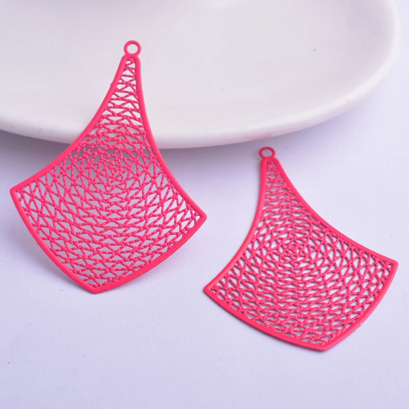 30 Stück AB5562 37*50mm Filigrane Geometrie-Anhänger Silberfarben Großer Anhänger DIY Schmuck Ohrring Herstellung – Detail 10