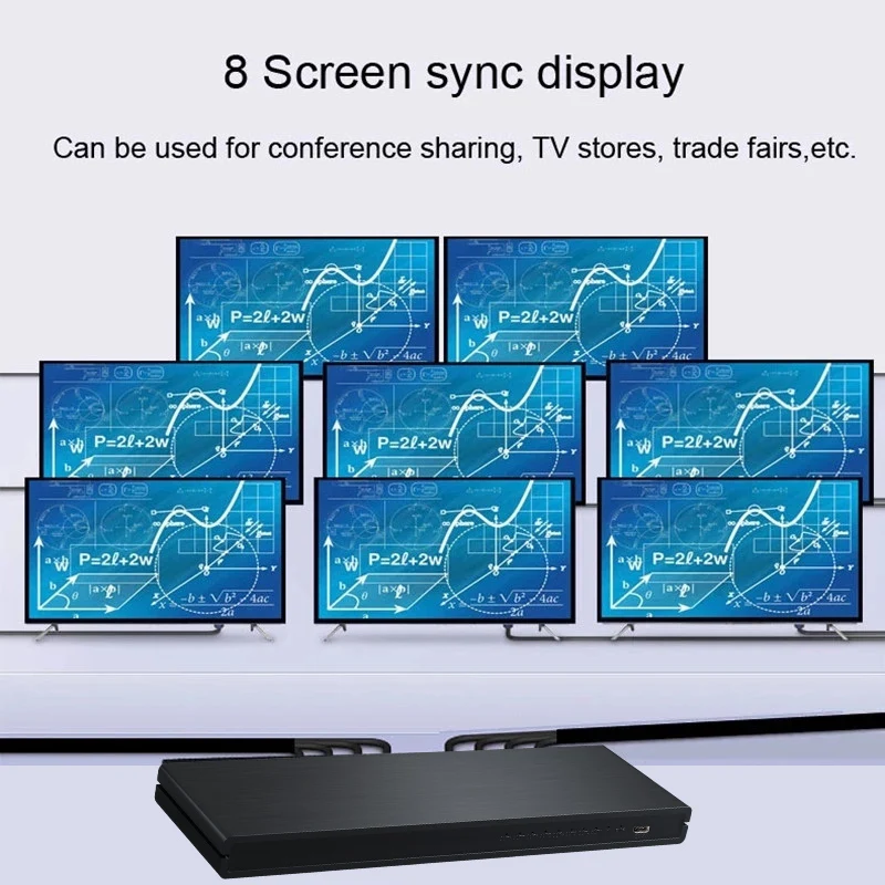 4K 1x8 HDMI Splitter Audio Video Distributor Converter for DVD Xbox PS4 Laptop PC To TV Monitor 1 in 8 Out Copy Mode Display