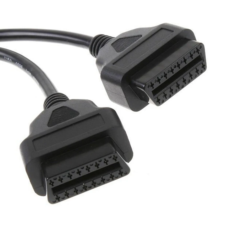 30cm 1-2 OBD2 Extension Cable 16pin Splitter Male to Dual Female Y OBD OBDII Cable 30CM 1 Male to 2 Female Interface