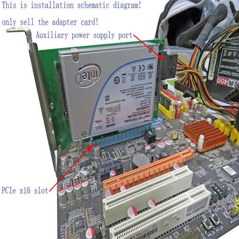 PCIe x4 do U.2 SFF-8639 DC P3700 NVMe PCIe adapter kart SSD