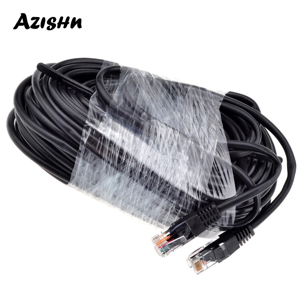 AZISHN 18.3M 60ft cat5 Ethernet Network Cable RJ45 Patch Outdoor Waterproof LAN Cable Wires For CCTV POE IP Camera System