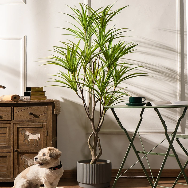 Imagem -02 - Grande Árvore Artificial Falso Palmeira Planta Grande Tropical Agave Vaso de Árvore para Casa Sala de Estar Loja Janela Decoração 90180cm