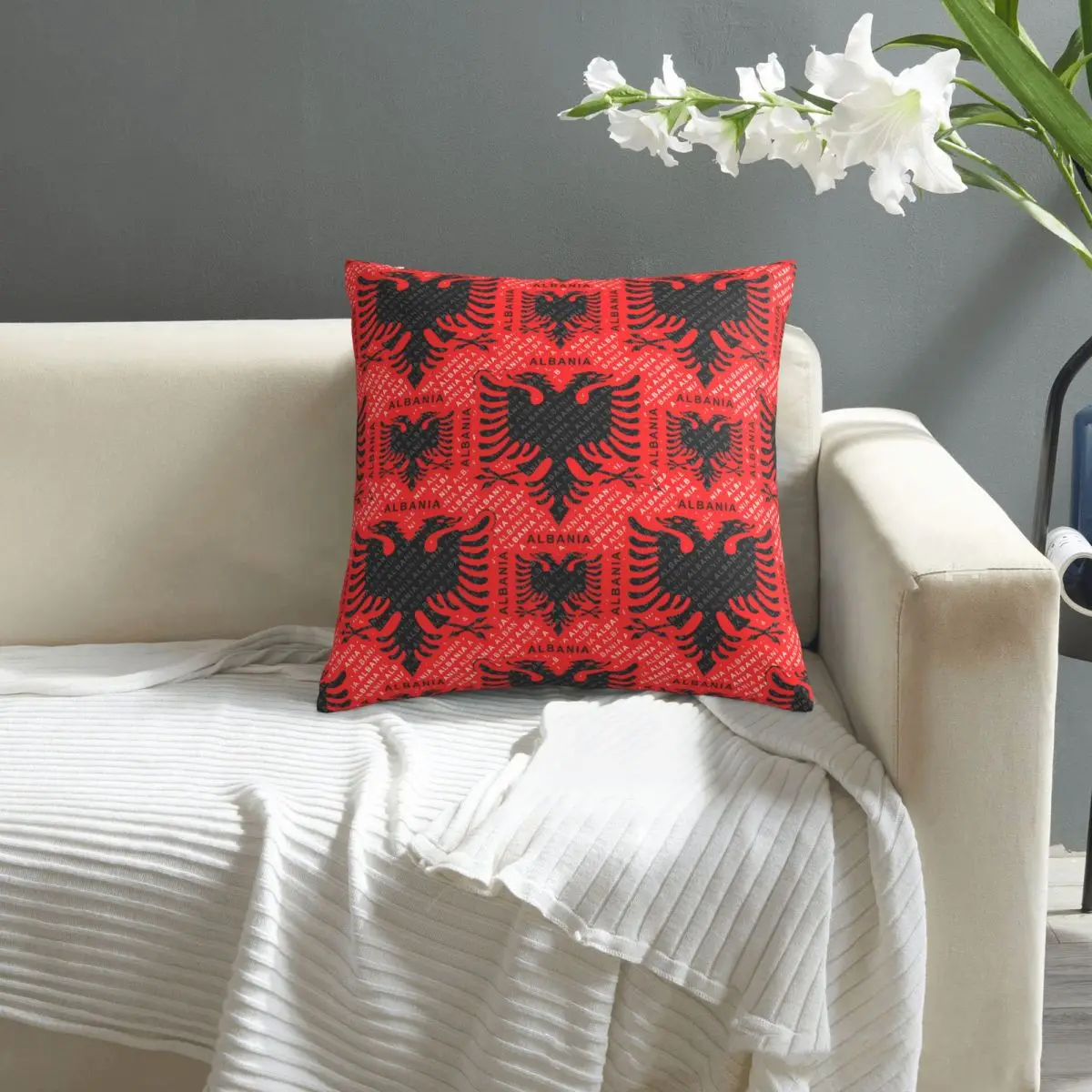 

Albanian Flag pillowcase printed cushion cover sofa waist pillow pillow cover