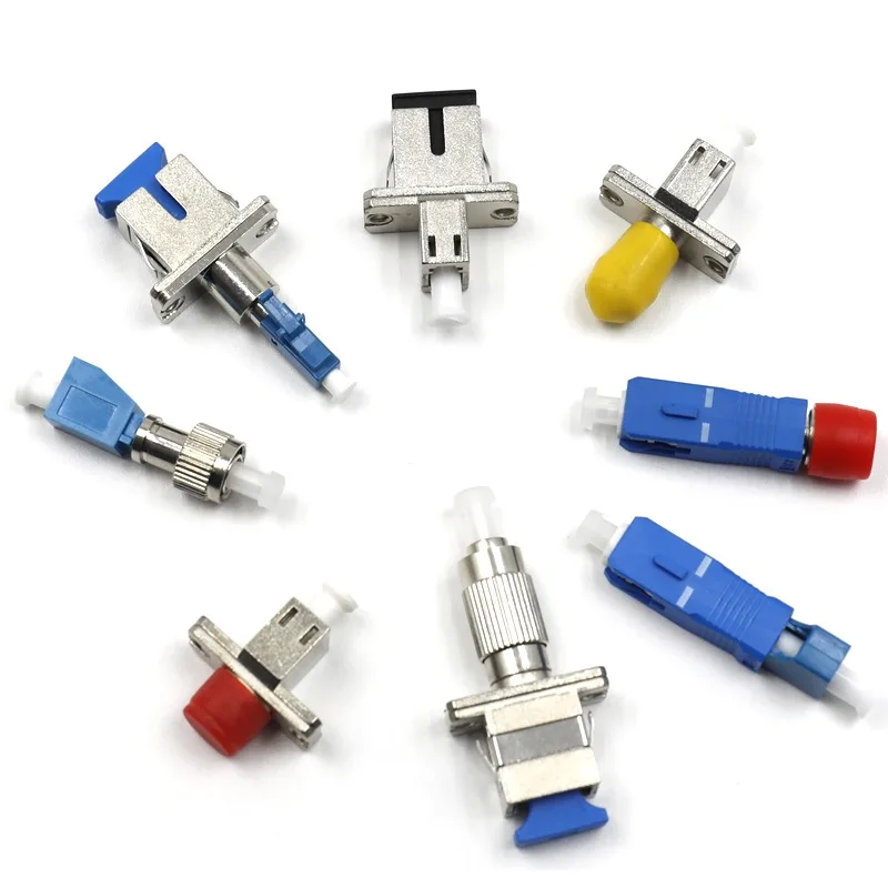 

5PCS Flange Optic Fiber Adaptor Simplex Female FC SC ST to LC Public Fiber Optic Hybrid Adapter