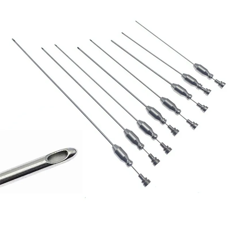 

8pcs/set Liposuction cannula Facial fat filling graft transplantation cannula Single hole with Cleaning pipe Cannulas