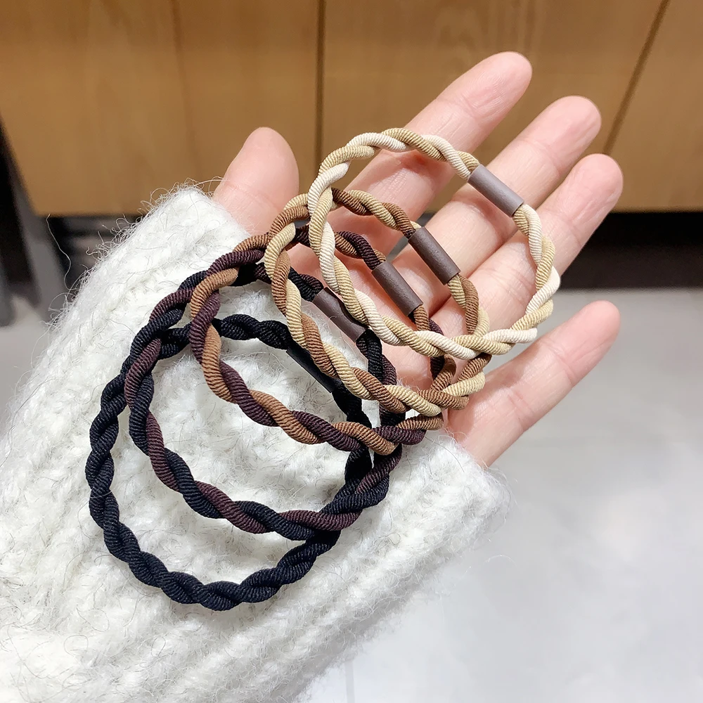 5PCS High Elastic Hair Bands Ponytail Holder Rubber Bands Women Girls Basic Nylon Hair Ties Rope Scrunchies Hair Accessories Set