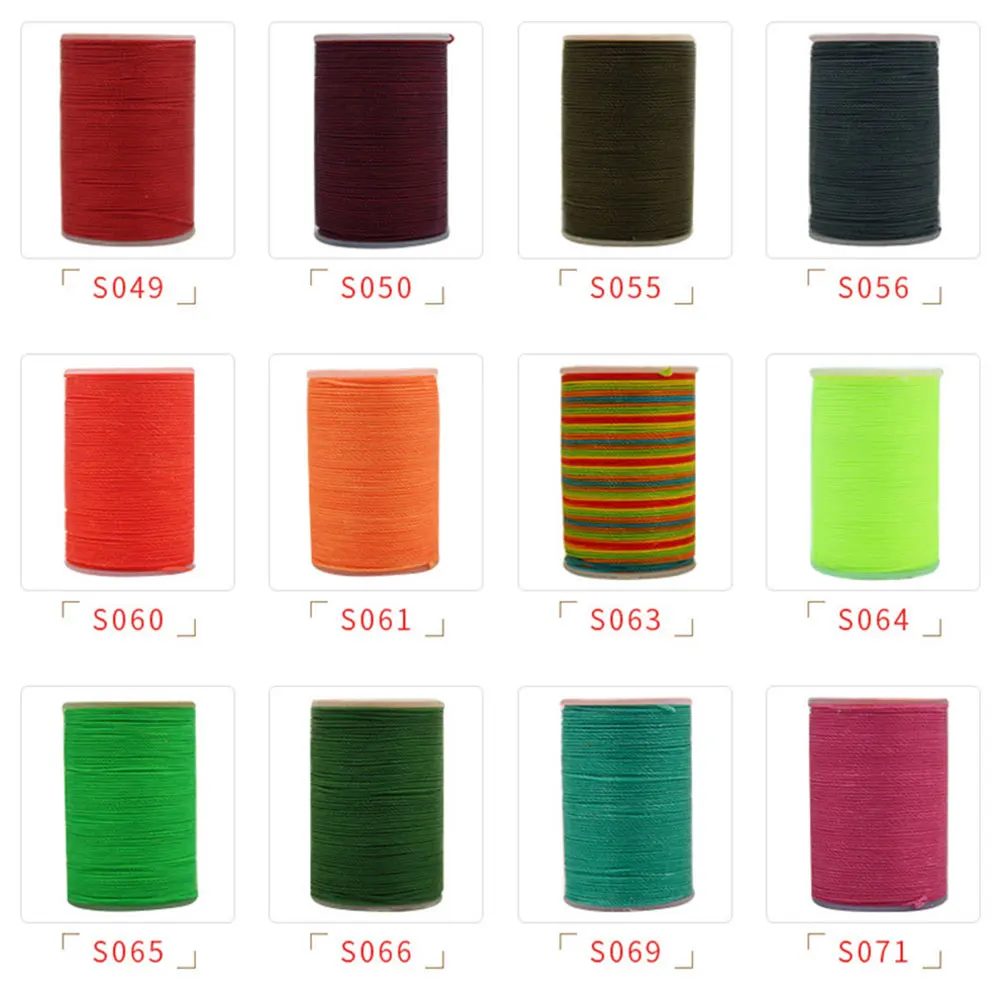 Junetree 0.55 mm 110 m round Waxed Nylon Cords Strings Ropes Thread for DIY Craft Leather craft  colors Hand Stitching Polyester