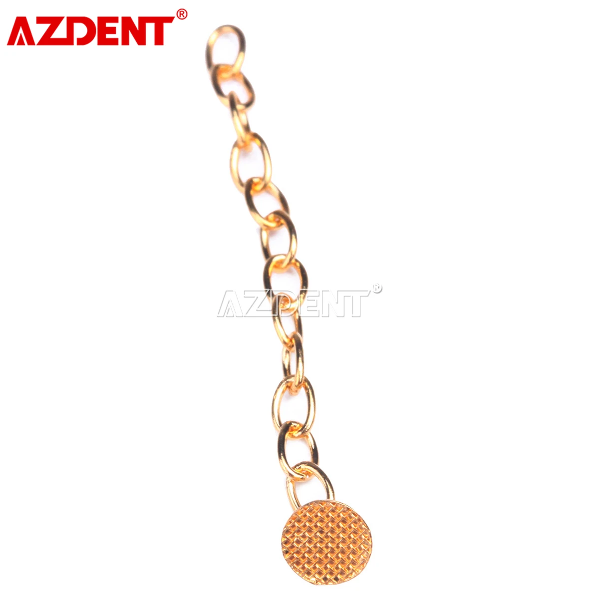 2 Teile/paket AZDENT Dental Kieferorthopädische Traktion Taste Kette Runde Basis Goldene Silber – Detail 10