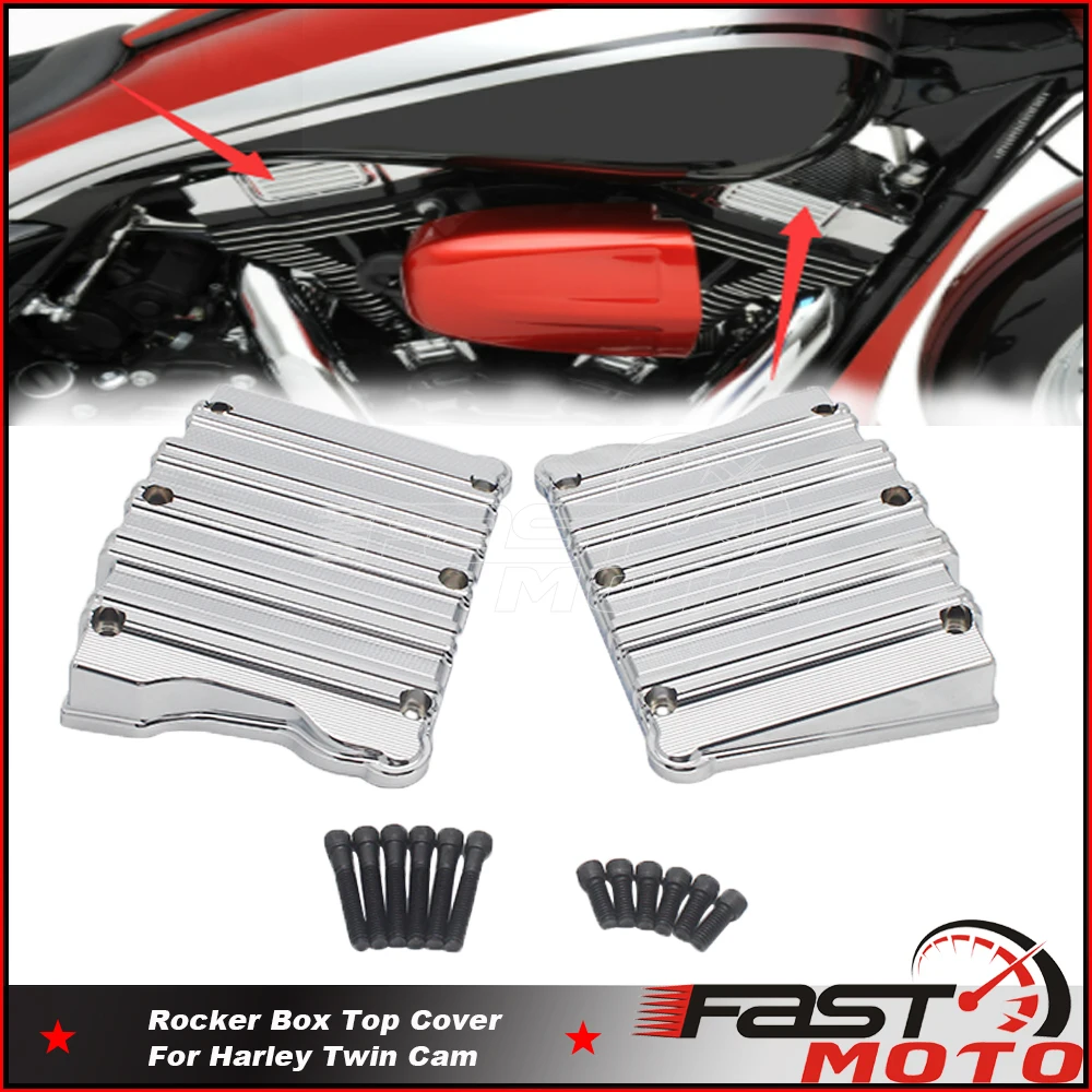 For Harley Twin Cam Dyna Street Bob Springer Softail FLST FXSTI FXD FXDX FLD Motorcycle Chrome Top Cover Rocker Box 1999-2017