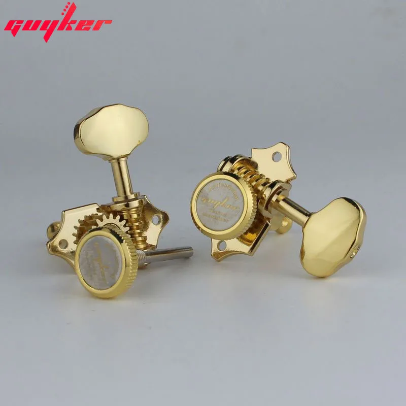 NEW Vintage 1:16 Open Gear Locking Tuner Pegs Gear Butterbean Guitar Tuners Gold