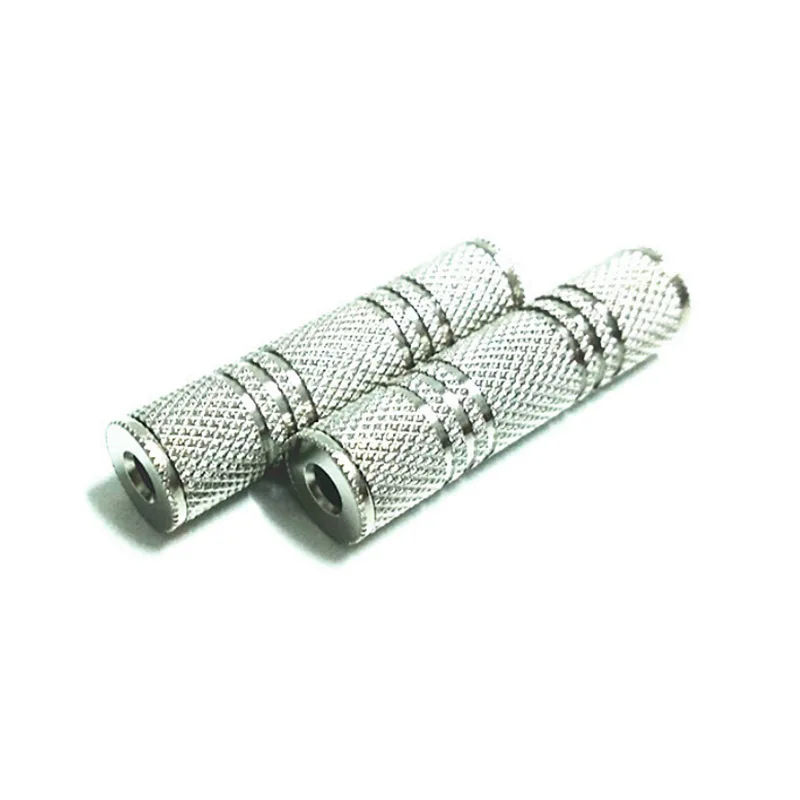 2pcs Stereo Audio Adapter Connector 3.5mm Female To Female Coupler F/F Extension For Dual Channel Stereo  Headphone Jack Cables