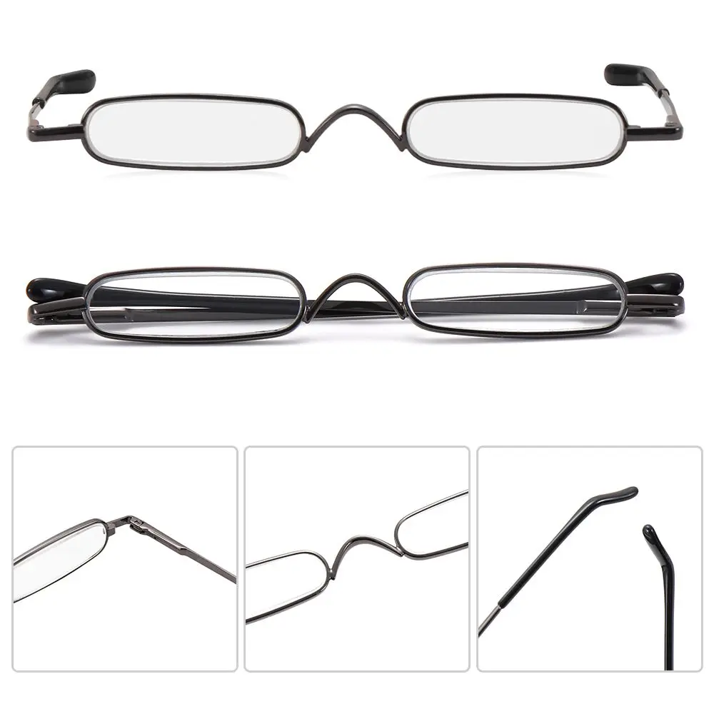 1PC Mini Small Tube Reader Glasses Slim Pen Reading Glasses Spring Hinged Eyeglasses with Portable Clip Case  for Men Women
