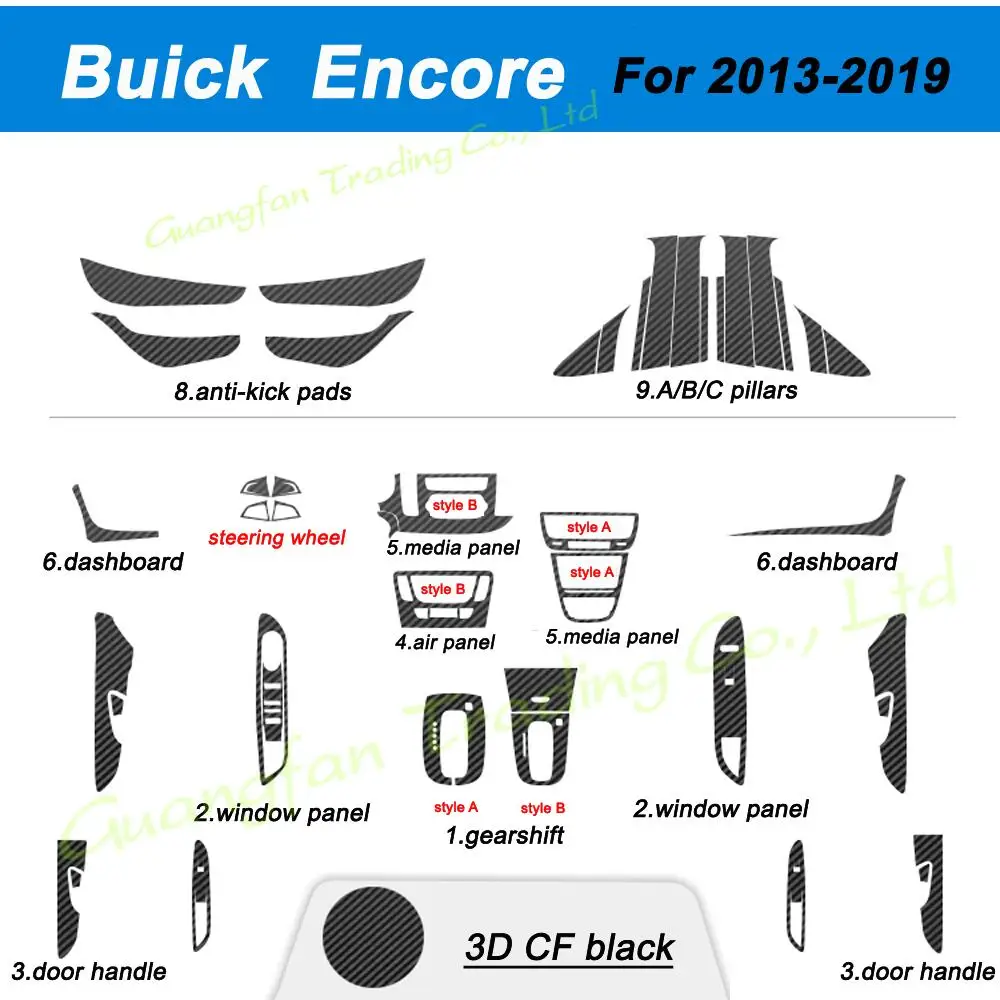 

Для Buick Encore OPEL VAUXHALL MOKKA автомобильный Стайлинг углеродное волокно салон автомобиля центральная консоль изменение цвета молдинг наклейки наклейки