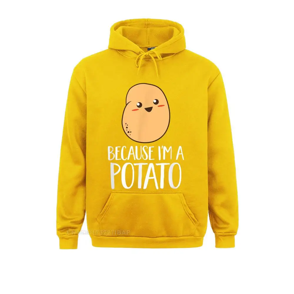 Cute Vegetable Food Because I'm A Potato Funny Humor Hoodie Male Sweatshirts Long Sleeve Hoodies Vintage Clothes