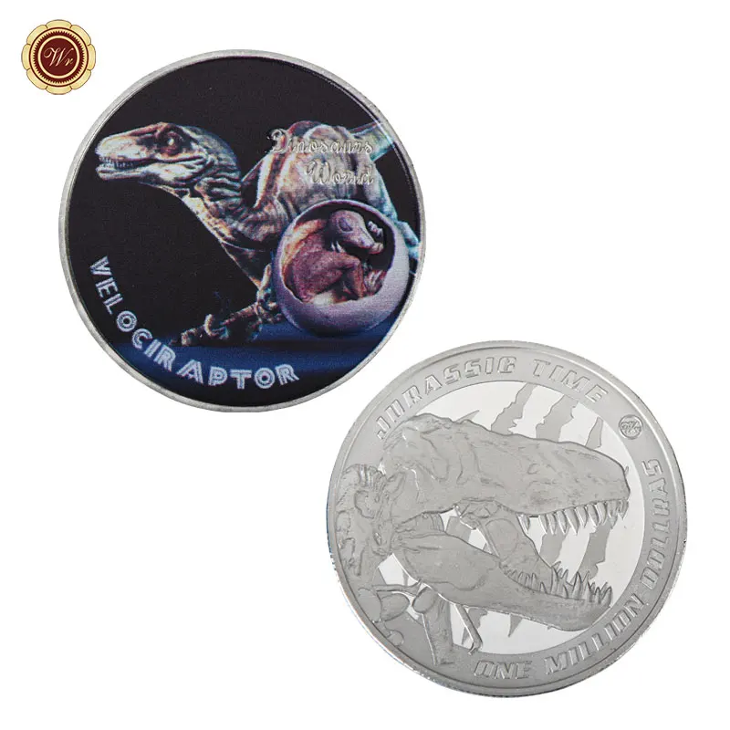 10pcs Dinosaur World Silver Coin Set Collectible 999.9 Silver Plated Metal Coins Art Ornament Festival Souvenir Gifts