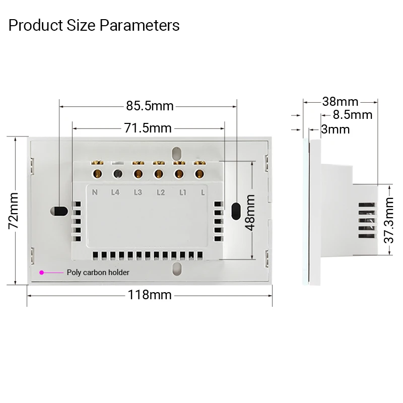 Somgoms WiFi Smart Light Touch Switch Remote Control Smart Life/Tuya App Control,Alexa Google Home Voice Control US 2/3 Way