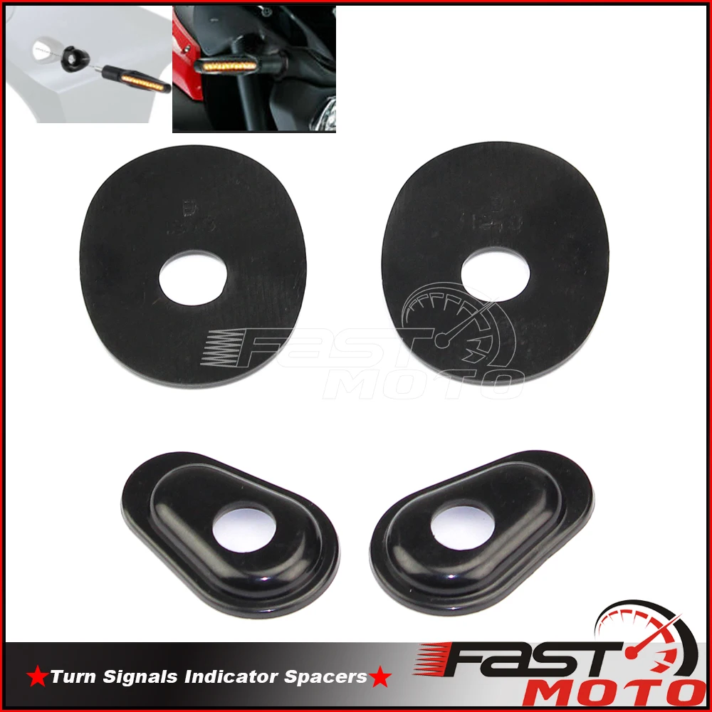 Black Plastic 4pcs/8pcs Flasher Spacer Front Turn Signal Light Adapter Spacers Indicators Plate Holder For Yamaha YZF-R6 06-2014