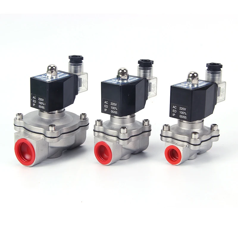 2/2 Normally Closed 12v Electric Solenoid Valve Water 24v 230v 24 1/2 3/4 Stainless Steel IP65 DIN Coil High Temperature