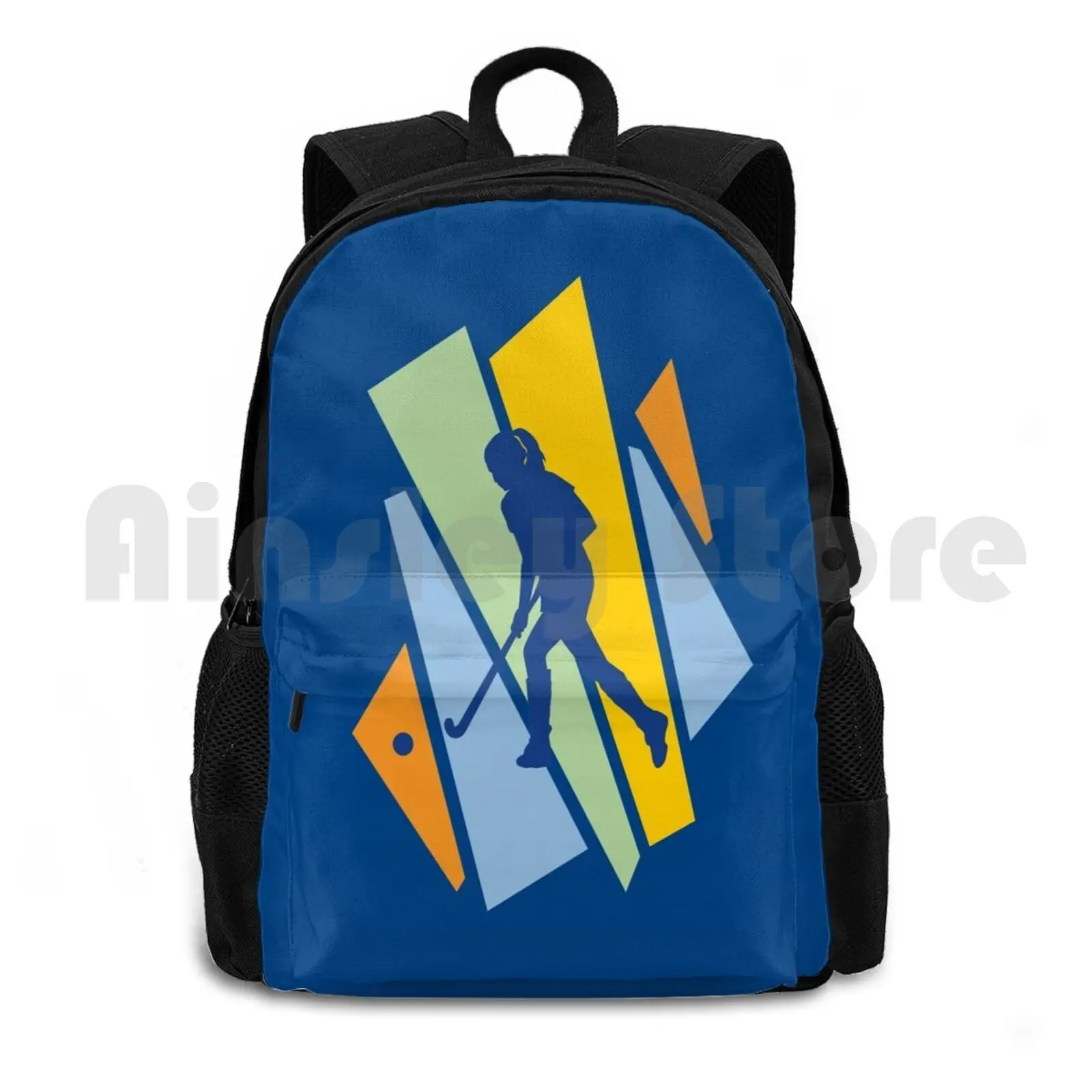 

Field Hockey Girl Blue Outdoor Hiking Backpack Riding Climbing Sports Bag Field Hockey Girl Hockey Field Hockey Girls Sports