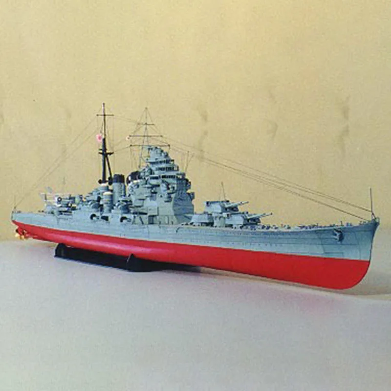 1:250 Japanese Kaohsiung Heavy Cruiser Takao DIY 3D Paper Card Model Building Sets Construction Toys Educational Military Model