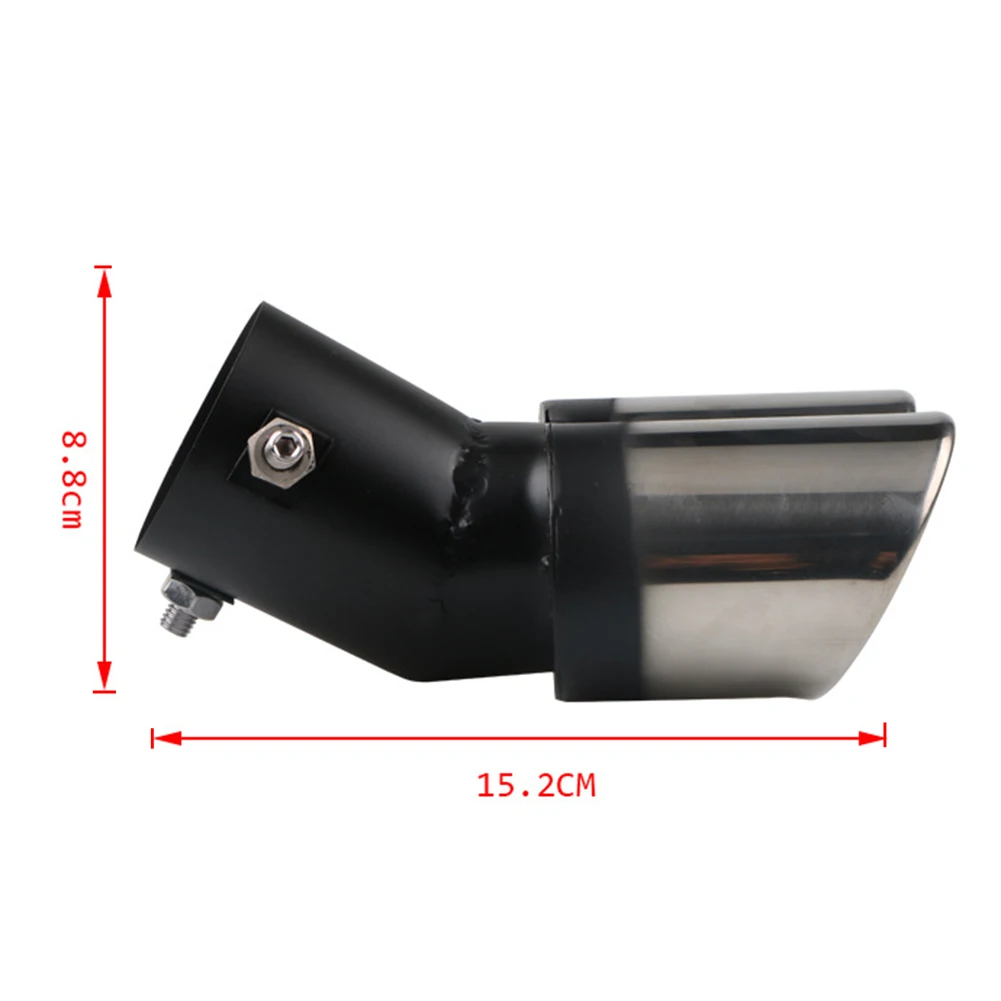 Embout Échappement Universel Inox + Carbone Look 38-53 Mm – Silencieux, Style Tuning Bleu Chrome