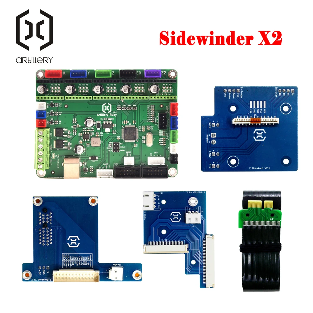 Artillery 3D Printer Sidewinder X2 And GeniusPro Latest 12 bit Motherboard PCB Board Cable kit