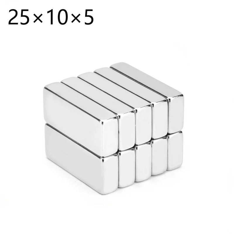 2/5/10/20/50Pcs 25x10x5 magnes neodymowy 25mm x 10mm x 5mm N35 blok NdFeB Super mocny mocny stały magnetyczny imanes