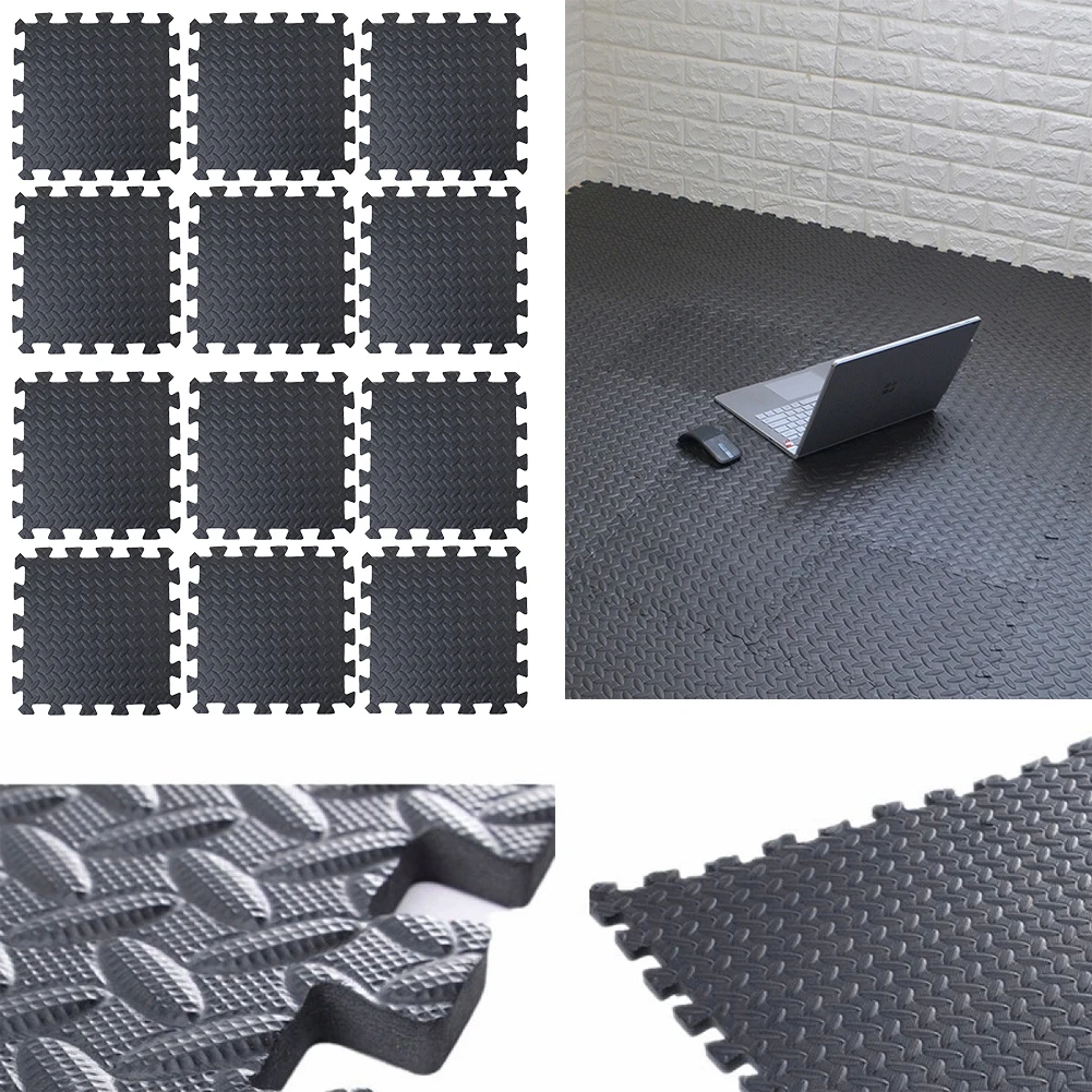 12PCS Gym Flooring Mats Puzzle Exercise Mats Baby EVA Foam Play Interlocking Tiles Exercise Tiles Floor Carpet For Home Workout