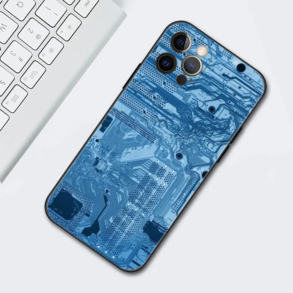 Computer Motherboard board Case for iPhone 13 12 Mini 11 Pro Max XR X 7 8 6 6S Plus XS Max 5S SE 2020 Phone Cover Coque