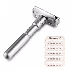 1 Razor 5 Blades Safety Razors Double Edge Classic Mens Shaving Adjustable Razor 1-6 File Hair Removal Shaver