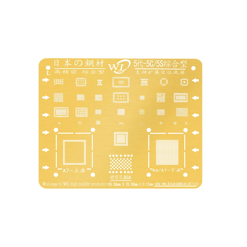 BGA Reballing Stencil for iphone XSMAX XR X 8P 7P 6S 5C 5S IC chip Hard Disk NAND Repair Solder Template Tin Plant Steel Net