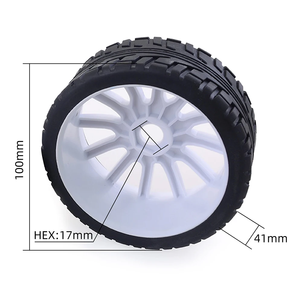 ZD Racing 100mm Rubber Tyres Wheels 17mm Hex for Redcat HSP HPI Kyosho Hobao Team Losi Carson 1/8 Buggy On-road RC Car