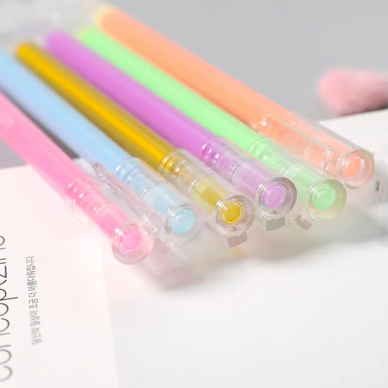 27 PCs Creative Highlight Hand Book Powder Pen Multifunctional Color Neutral Fluorescent Note Number Pen Black Cardboard