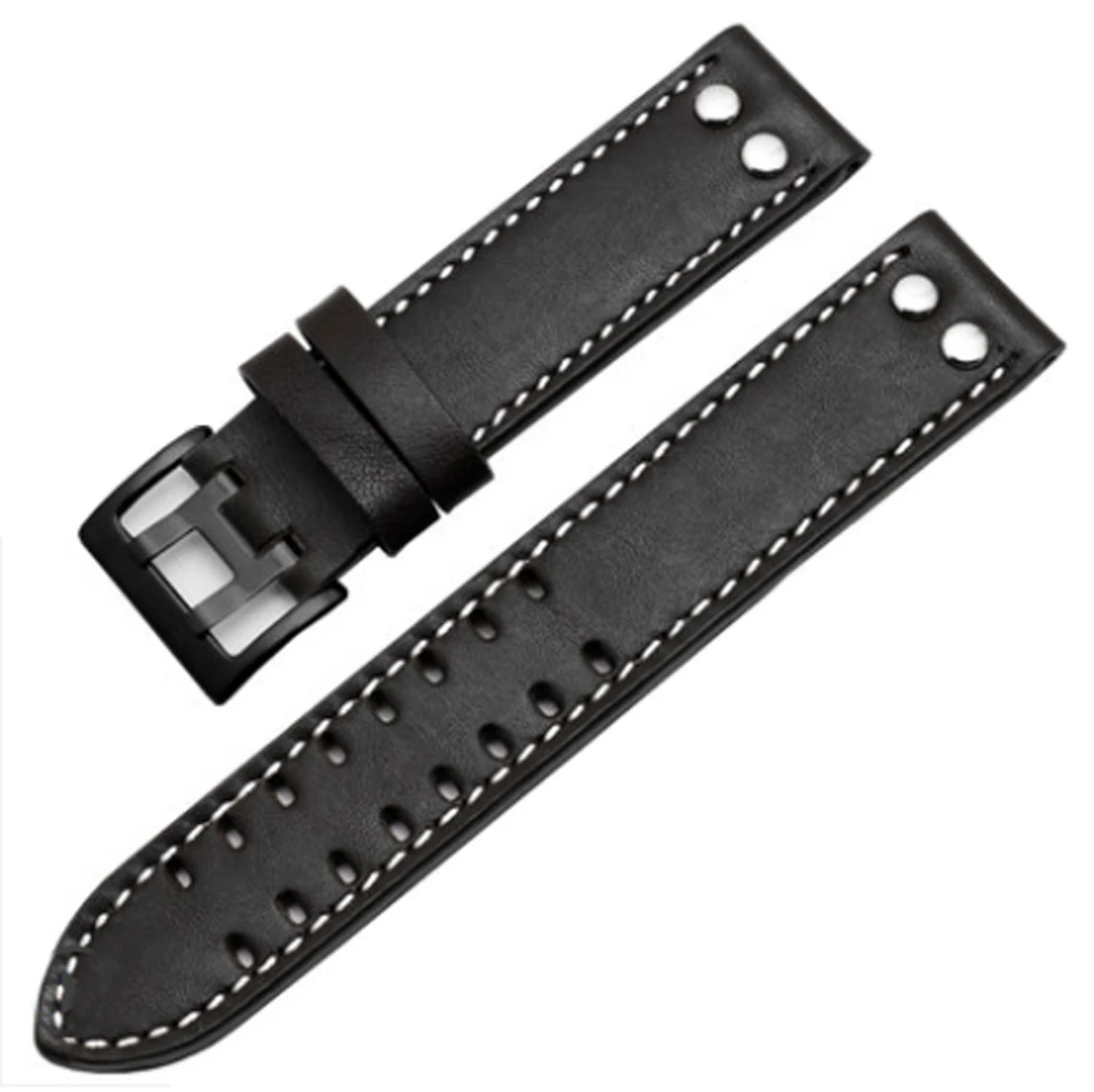 Genuine Leather Band For Hamilton h760250 h77616533 Blcak/Brown Watch Watchband  Strap 20mm 22mm Button Stainless Steel Buckle