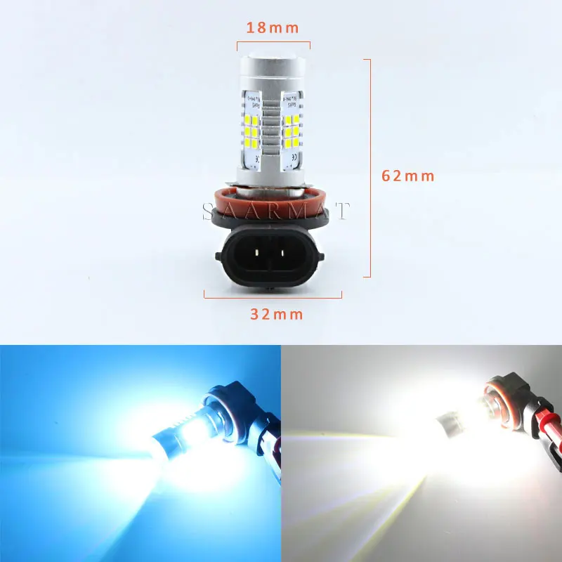2x H8 H9 H11 White 6000K LED Fog Light DRL Daytime Running Lamp + Canbus Decoders For Mercedes W211 W212 W164 W221 CLS W219 C219
