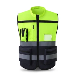 Gilet riflettente ad alta visibilità abbigliamento da lavoro moto ciclismo sport abbigliamento di sicurezza riflettente all'aperto giacca riflettente