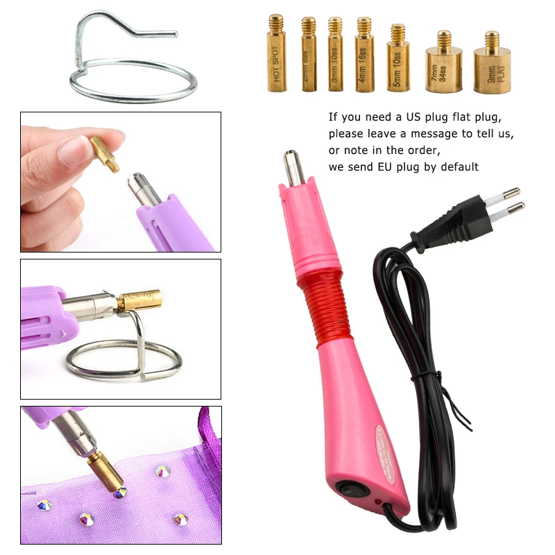 Hotfix di Pietra FAI DA TE Hot Fix Strass Applicatore Wand Setter Tool set, Pinzette & Brush Kit & di Cristallo di Vetro Strass