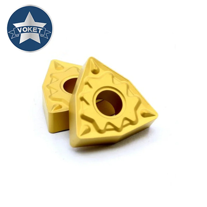 VOKET-رأس قاطع سبيكة ، WNMG 080404 CNC ، شفرة تحول من الفولاذ المقاوم للصدأ ، سبائك التيتانيوم عالية الصلابة ، معالجة مسحوق التعدين