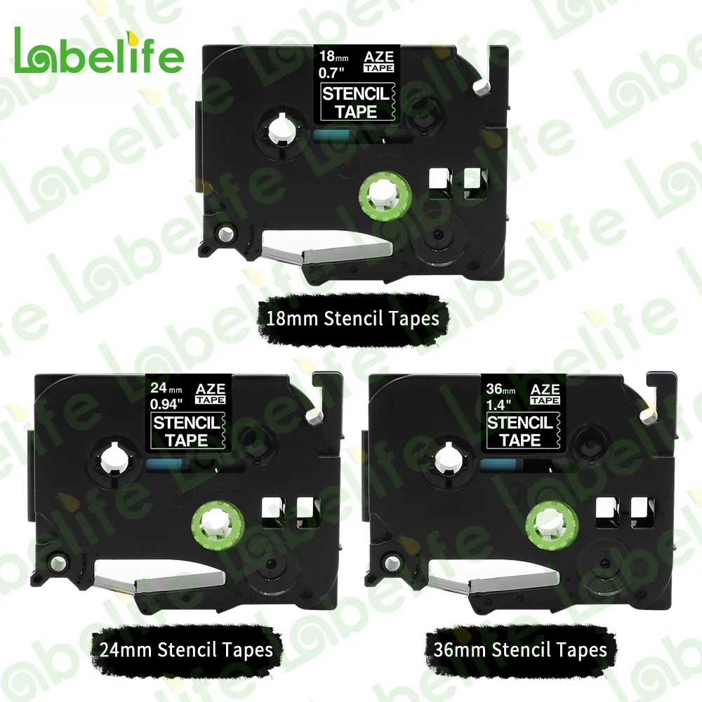 STe-141 STe-151 Stencil Tapes 18mm 24mm 36mm Label Cassette Compatible for Printer PT-D450 PT-D600 PT-P700 PT9800PCN STe-141 151