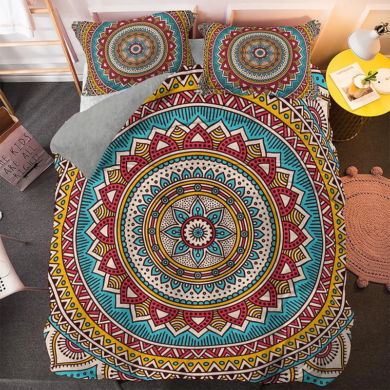 3D Mandala Bedding Sets Indian Duvet Cover Set Comforter Covers Soft Fabric Twin Full  King Queen Size