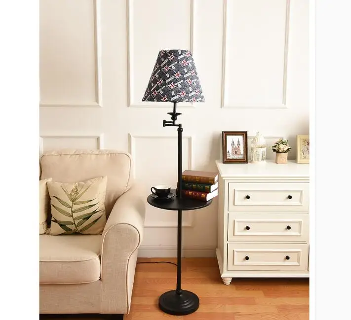 Floor lamp living room bedroom simple existing objects vertical coffee table tray remote control decorative lamp