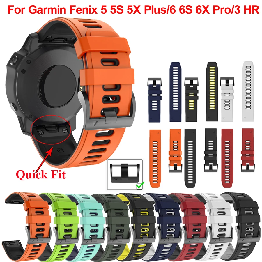 

Ремешок QuickFit для наручных часов, силиконовый удобный браслет для Garmin Fenix 7 7S 7X 5S 5X 6X 6SPro, 22 26 мм